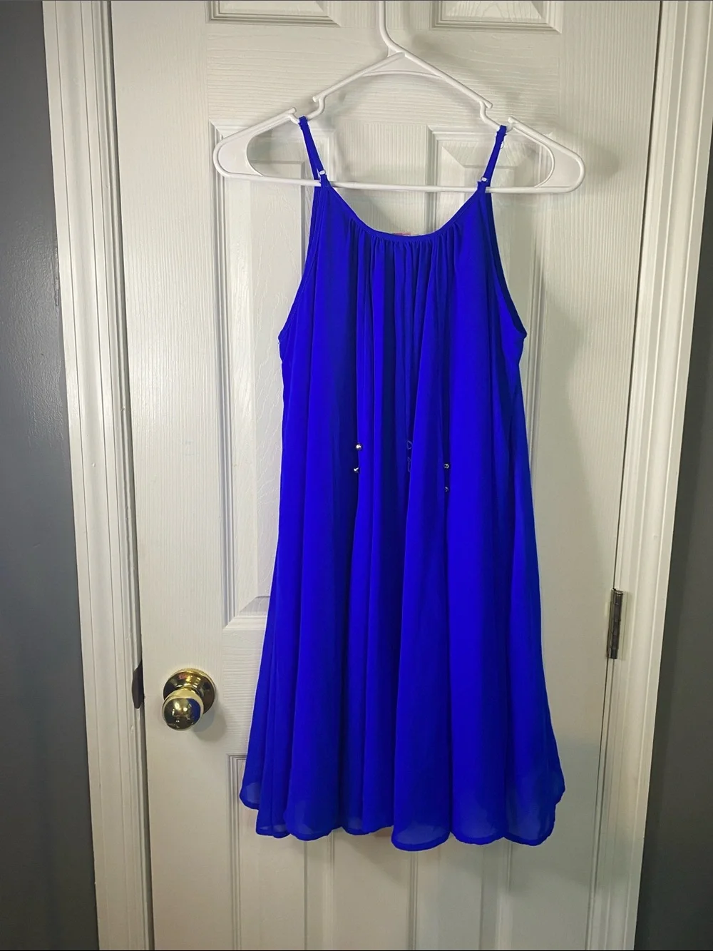 GB girls Royal Blue Spaghetti-Strap Mini Dress Size XLarge Girls.